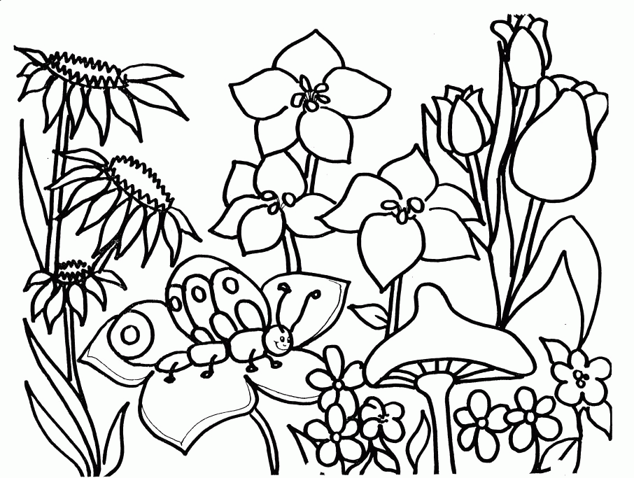 Spring Coloring Pages Free - Spring Day Coloring Pages : Coloring 