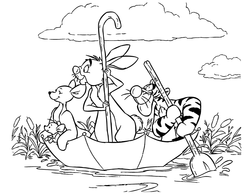 Roo Rabbit And Tigger Coloring Page | Free Printable Coloring Pages