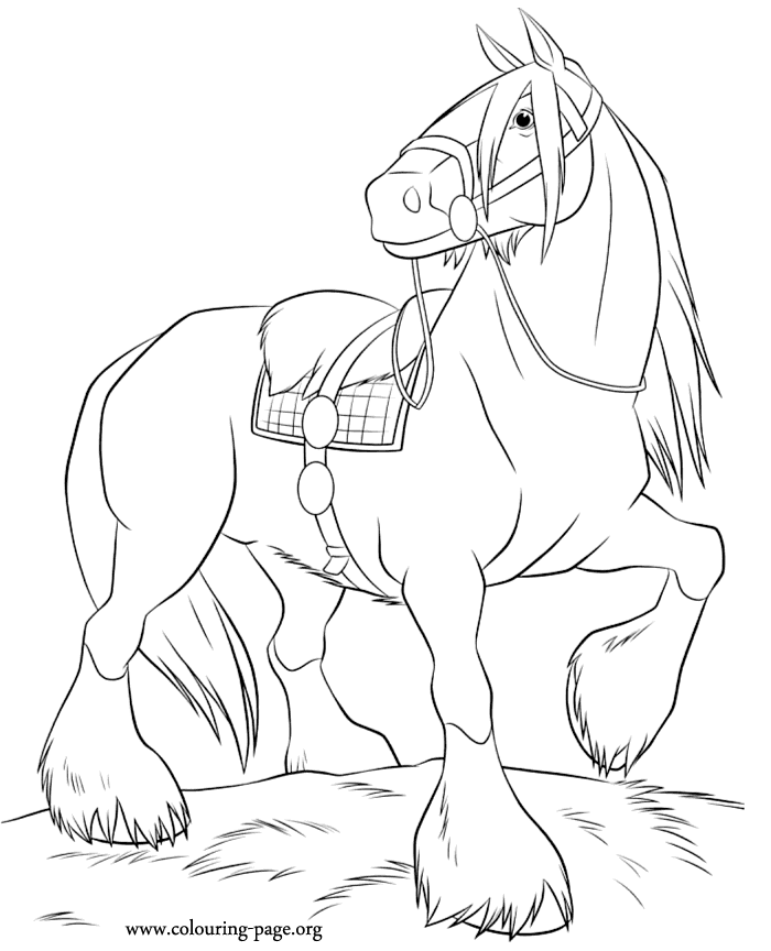 Brave - Angus - Merida's horse coloring page