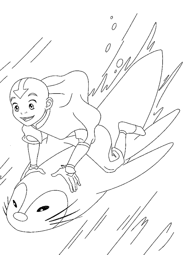 Avatar Aang Pulled Out A Wand Coloring Page |Avatar coloring pages 