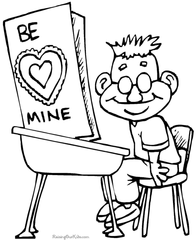 Preschool Valentines Day coloring pages - 017