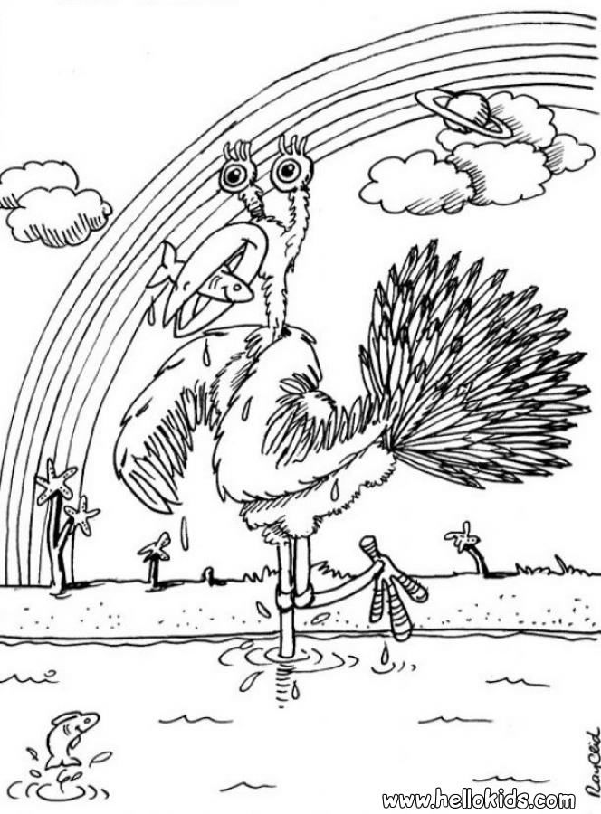 HALLOWEEN MONSTERS coloring pages - Big bird monster