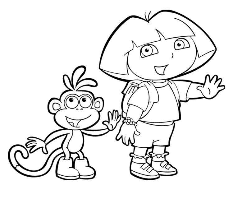 Boots And Dora Coloring Pages 2 | Free Printable Coloring Pages