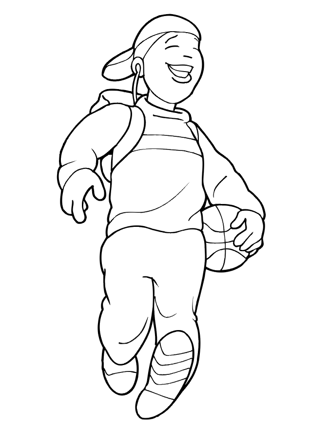 Basketball Coloring Picture | Boy with a Basketball