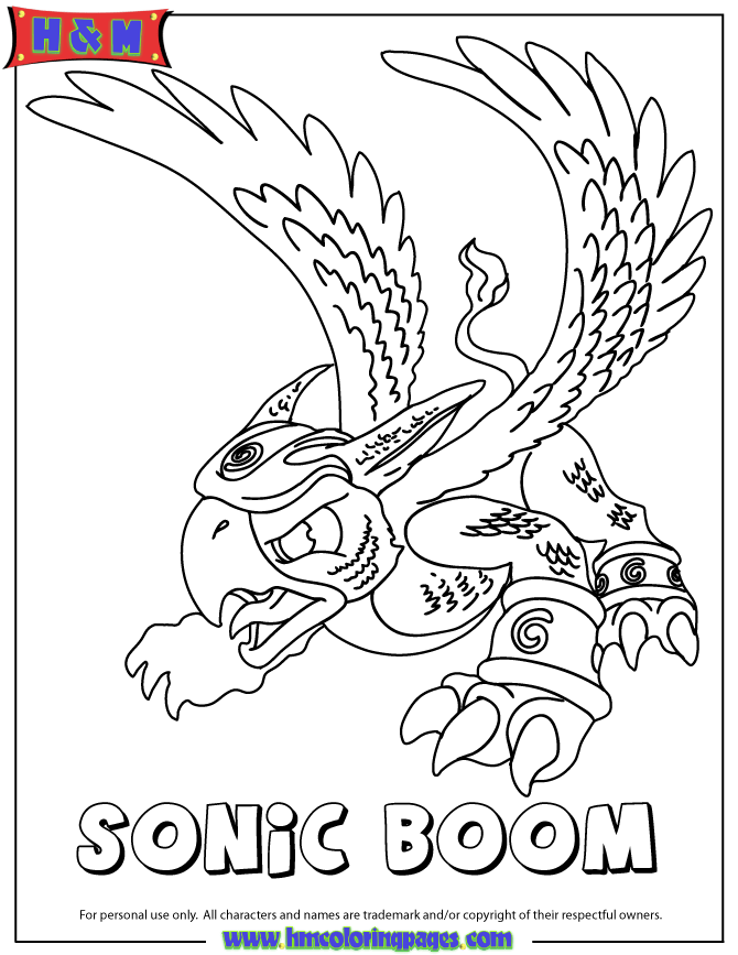 Skylanders Spyros Adventure Air Series1 Sonic Boom Coloring Page 