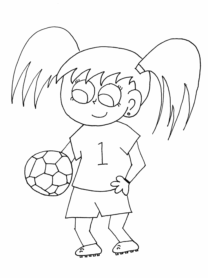Girl Play Soccer Coloring Pages for kids | coloring pages