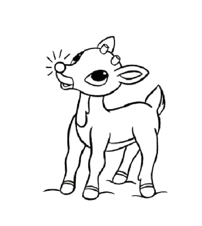 Two Little Rudolph Being Facetious Coloring Pages - Rudolph 