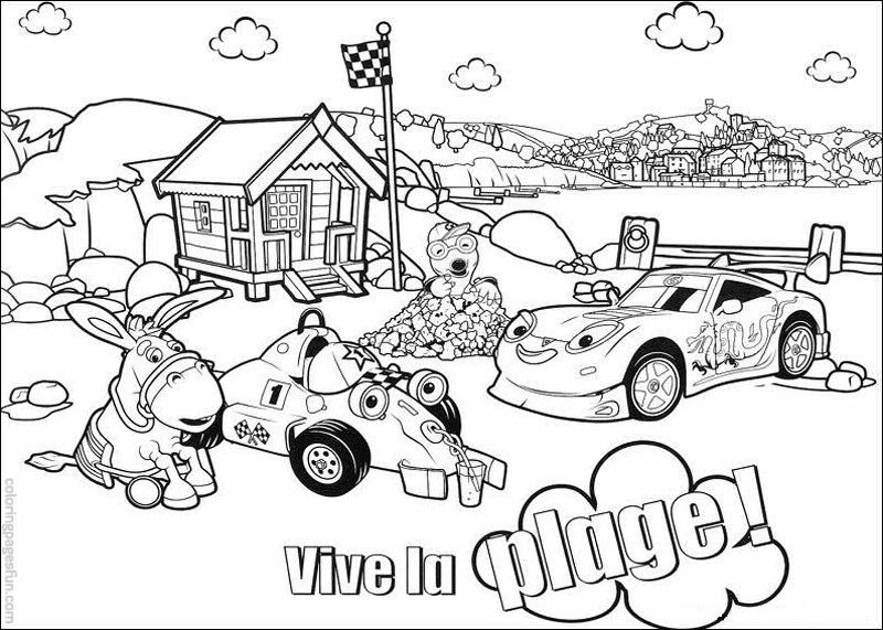 roary the racing car coloring page for kids to color
