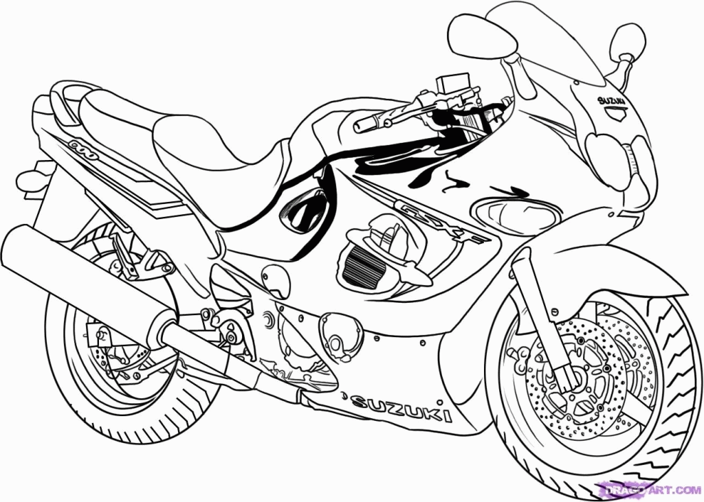 free motorcycle coloring pages for kids | The Coloring Pages