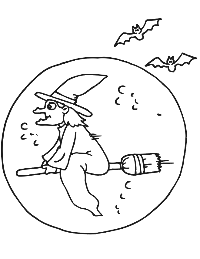 Halloween Moon Coloring Pages Images & Pictures - Becuo