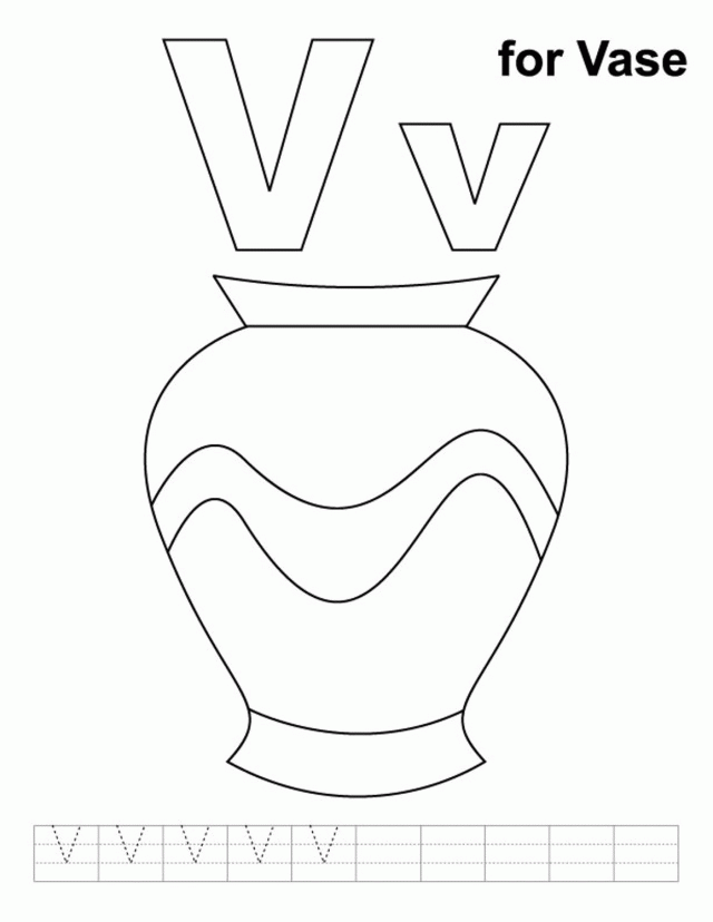 For Vase Alphabet Coloring Pages Id 86091 Uncategorized Yoand 