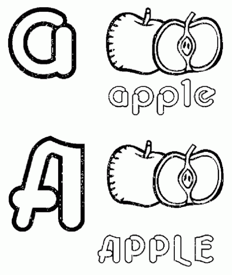 A For Apple Fruit Coloring Pages - Activity Coloring Coloring 