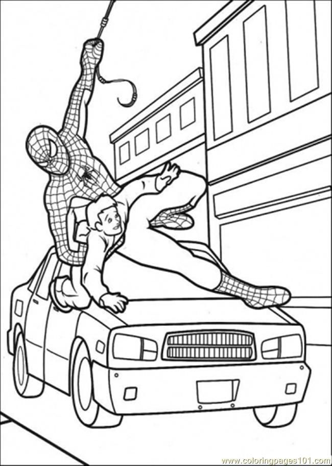 Coloring Pages Spiderman Try To Save That Boy (Cartoons 