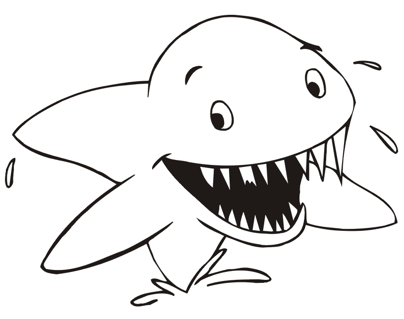Shark Coloring Page | Shark Coming Out Of Water