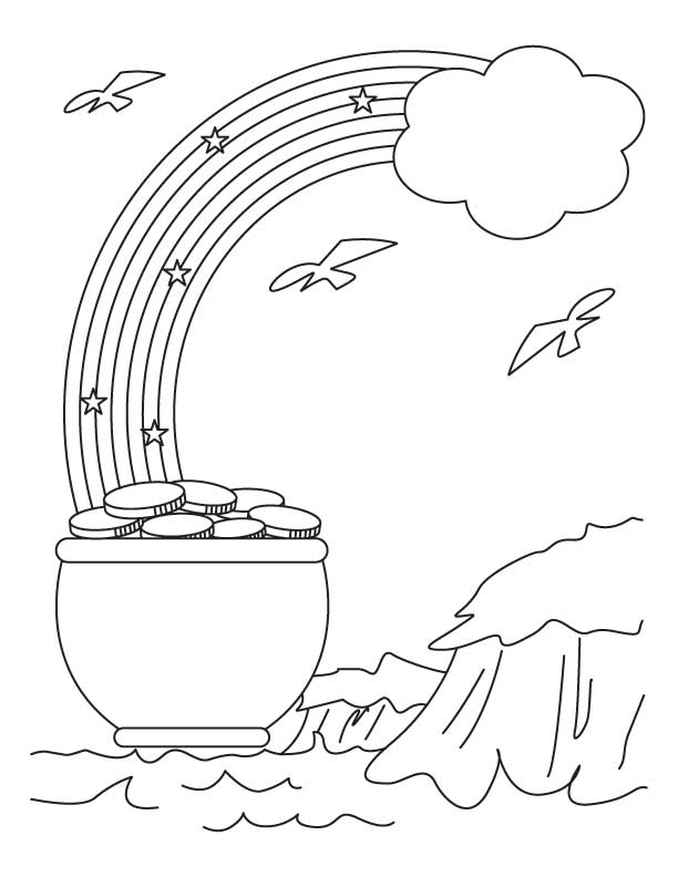 Pot of gold coloring pages, Kids Coloring pages, Free Printable 