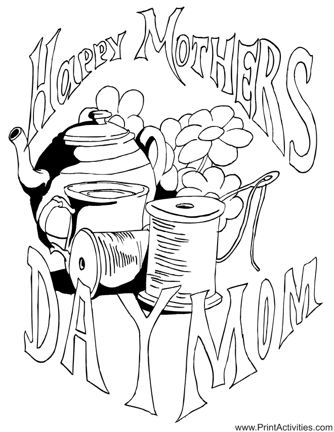 Happy Mother's Day Coloring Page