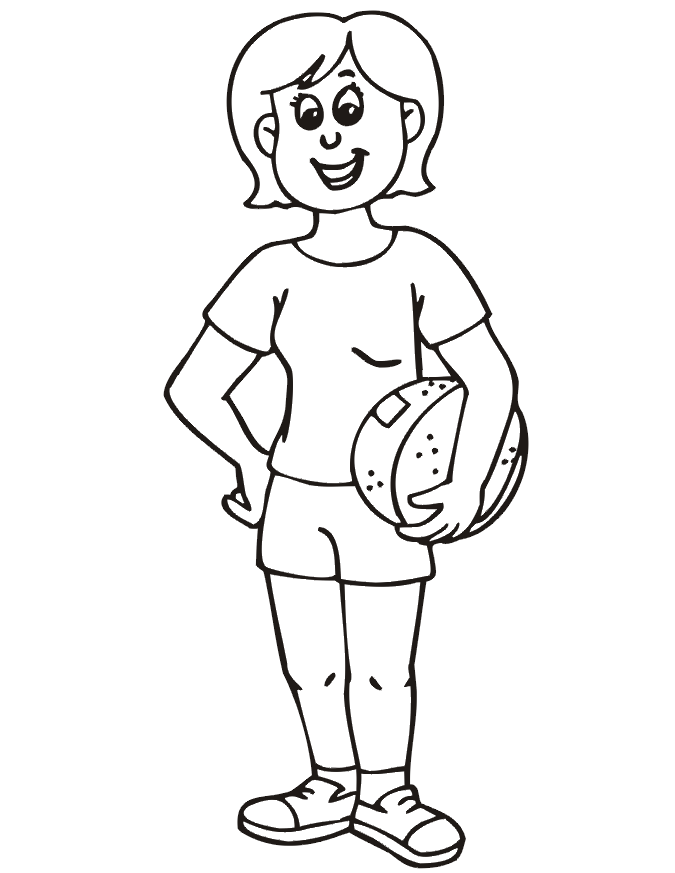 Basketball Coloring Picture | Girl Basketball Player 4