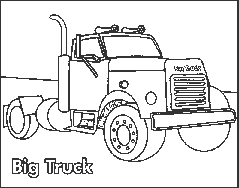 Big Truck - Free Coloring Pages for Kids - Printable Colouring Sheets