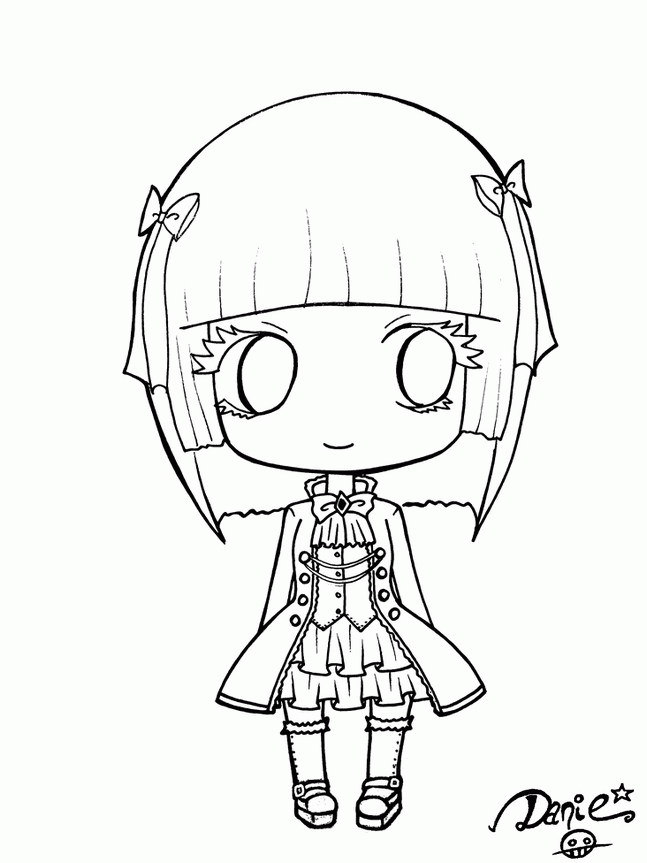 Gothic Chibi Anime Coloring Pages