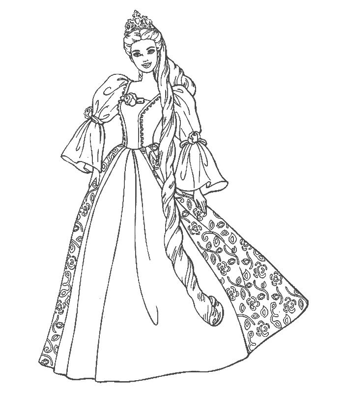 Disney Cartoon, Barbie Doll Princess Coloring Pages | coloring pages