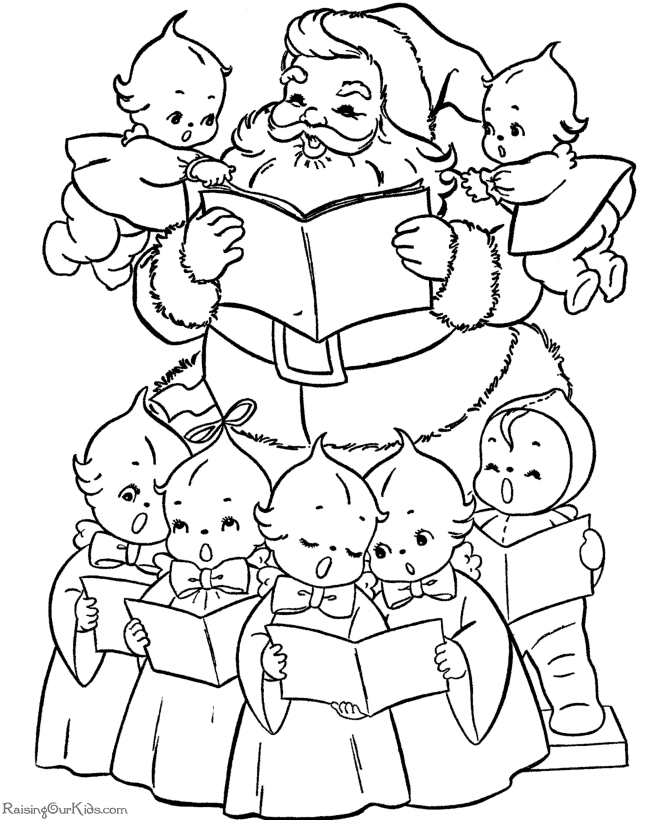 Kids and Christmas coloring pages!