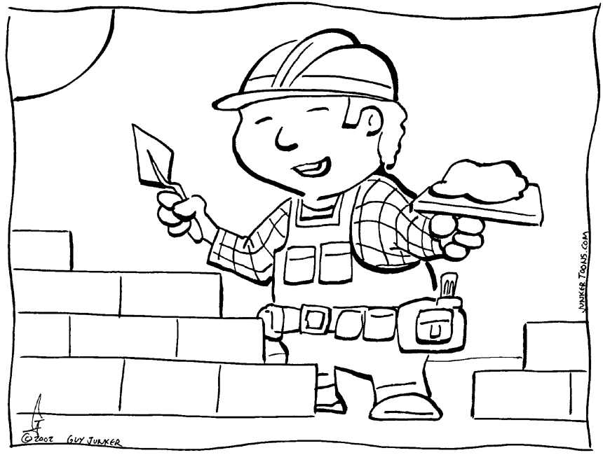 brick layer Colouring Pages