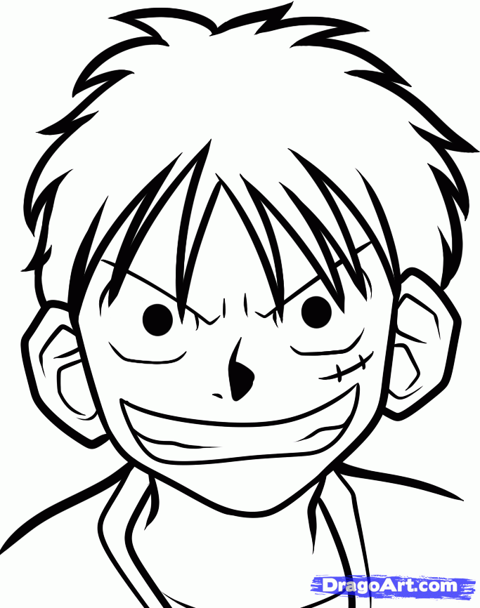 How To Draw Monkey D Luffy Easy One Piece Step By Step Anime Coloring Home