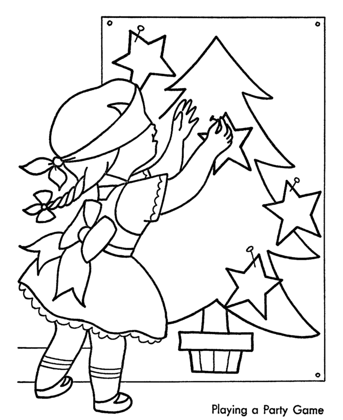 Christmas Party Coloring Pages - Fun Christmas Party Games 