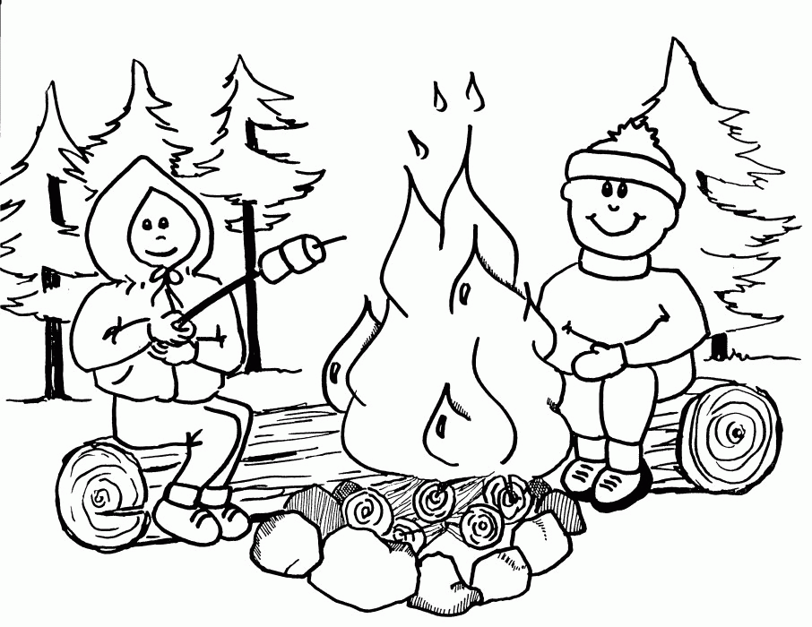 Campfire Coloring Pages 397 | Free Printable Coloring Pages