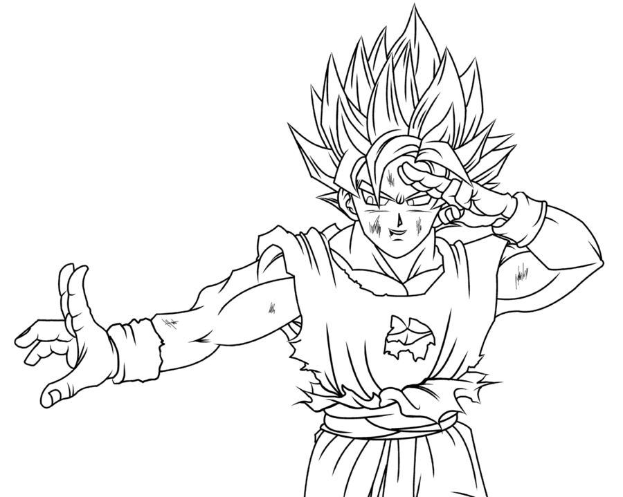 Goku SSJ Lineart by eltantillo