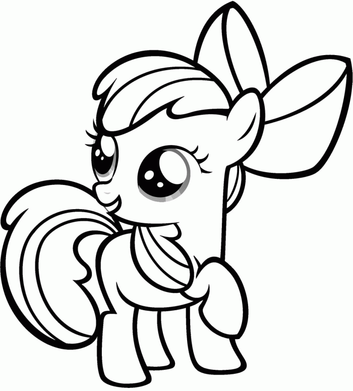 Applejack Cute Little Pony Coloring Pages - My Little Pony Cartoon 