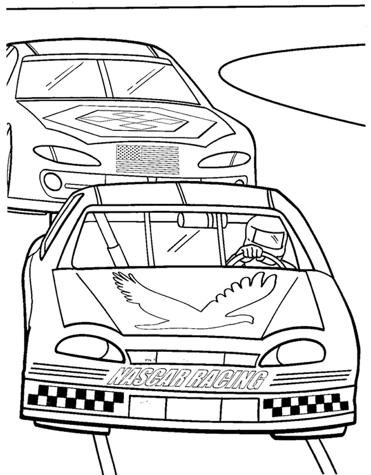 Nascar Coloring Page - Coloring Home