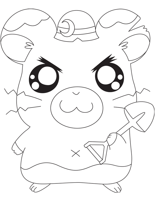 Powerfull of Hamtaro Coloring Page Free : New Coloring Pages