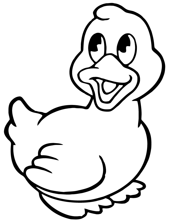 Cartoon Duck Coloring Page Images & Pictures - Becuo