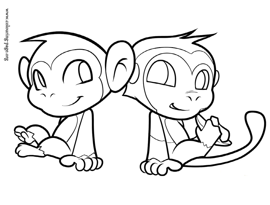 Coloring Pages Of Baby Monkeys Coloring Home