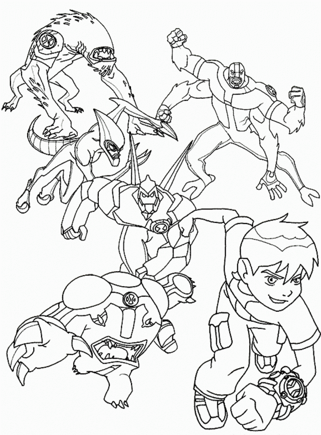 Ben 10 And Friends Coloring Page Coloringplus 148289 Codename Kids 