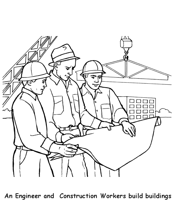 Labor Day Coloring Pages - Construction Workers | HonkingDonkey