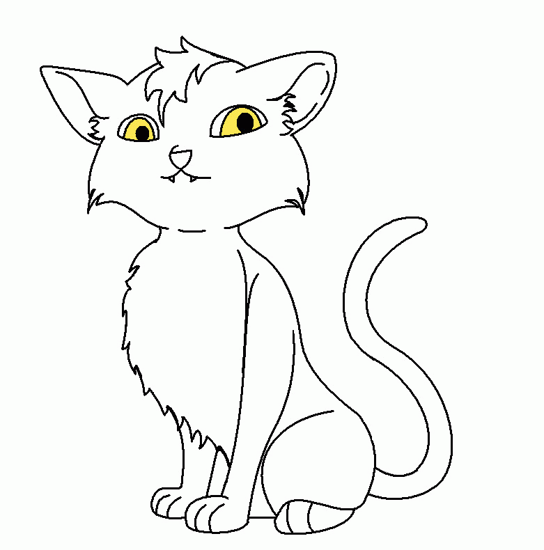 Outline Of Cat - Coloring Home
