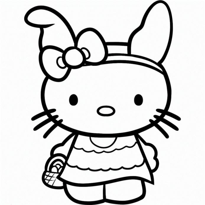 hello kitty coloring pages or easter