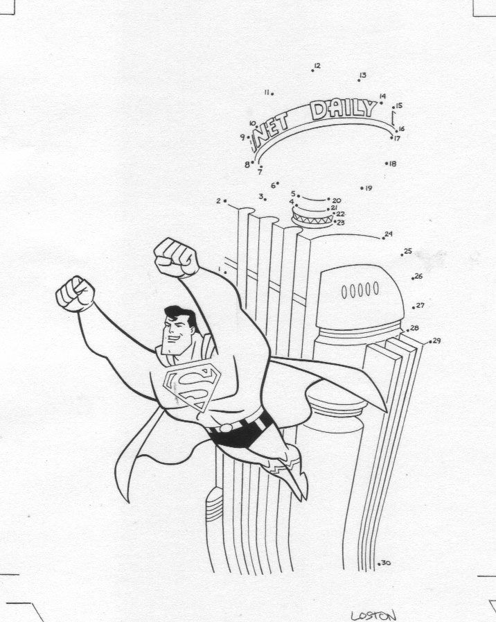 Superman Connect The Dots Daily Planet Signed Art by Loston 