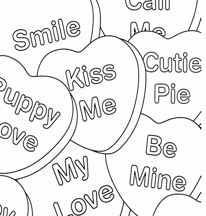 Candy Valentine's Day Coloring Page For Kids - Valentines Day 