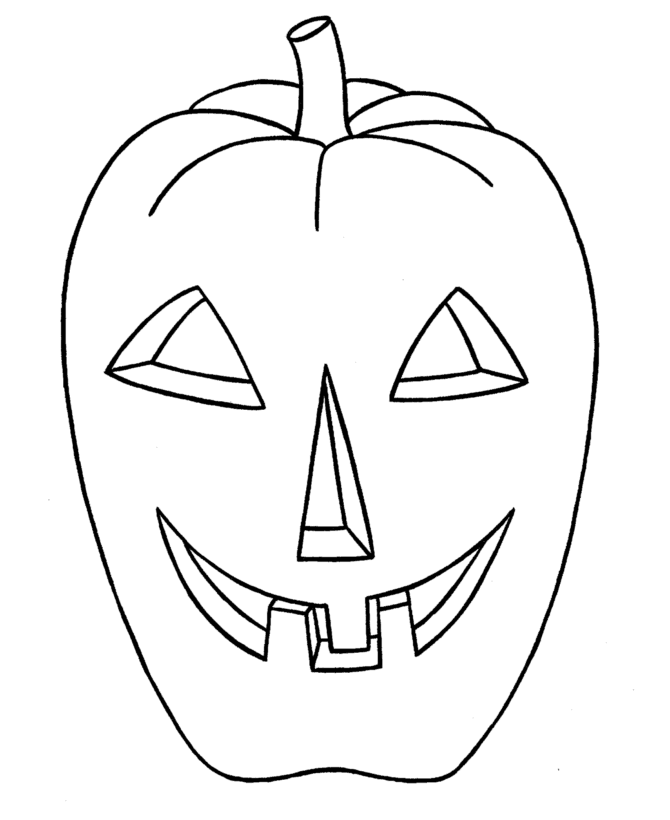 Halloween Coloring Page Sheets - Easy Evil Halloween Pumpkin 