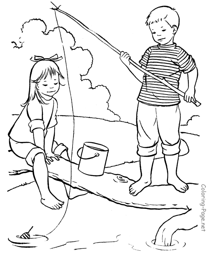 Coloring Pages Fishing Coloring Home