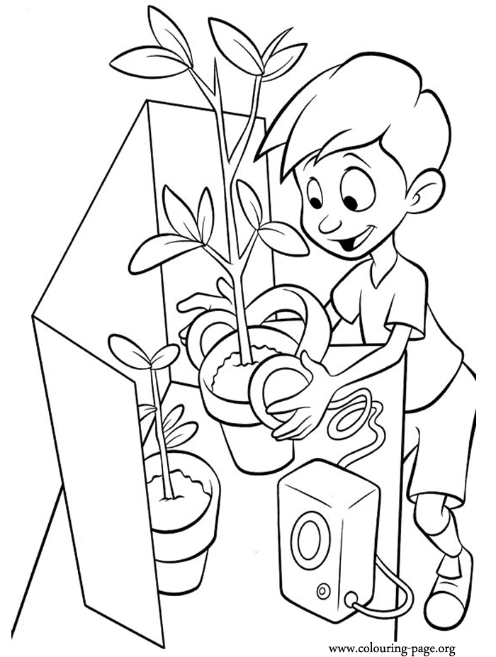 Meet the Robinsons - Student in the Science Fair coloring page