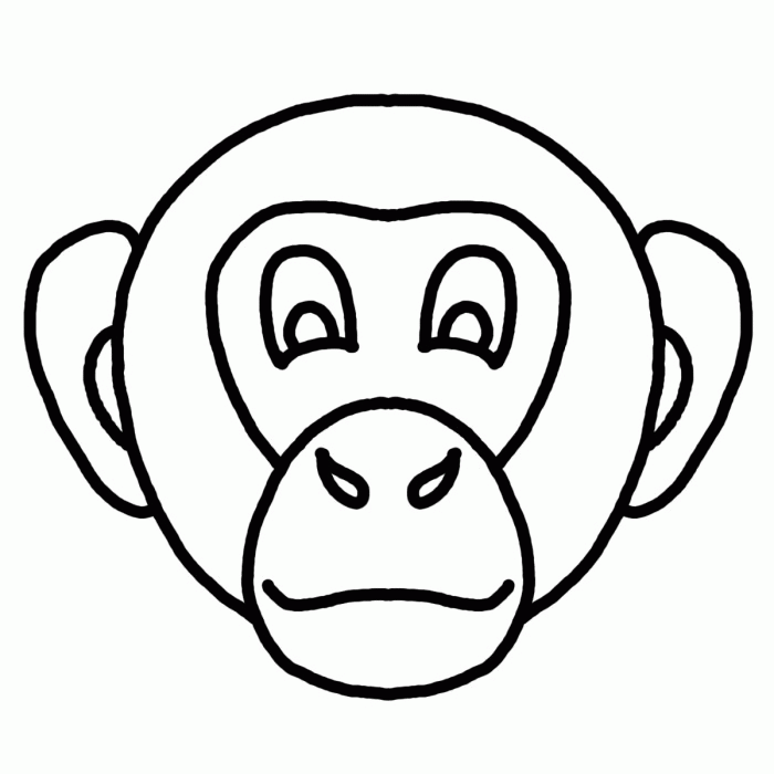 Monkey Face Coloring Page
