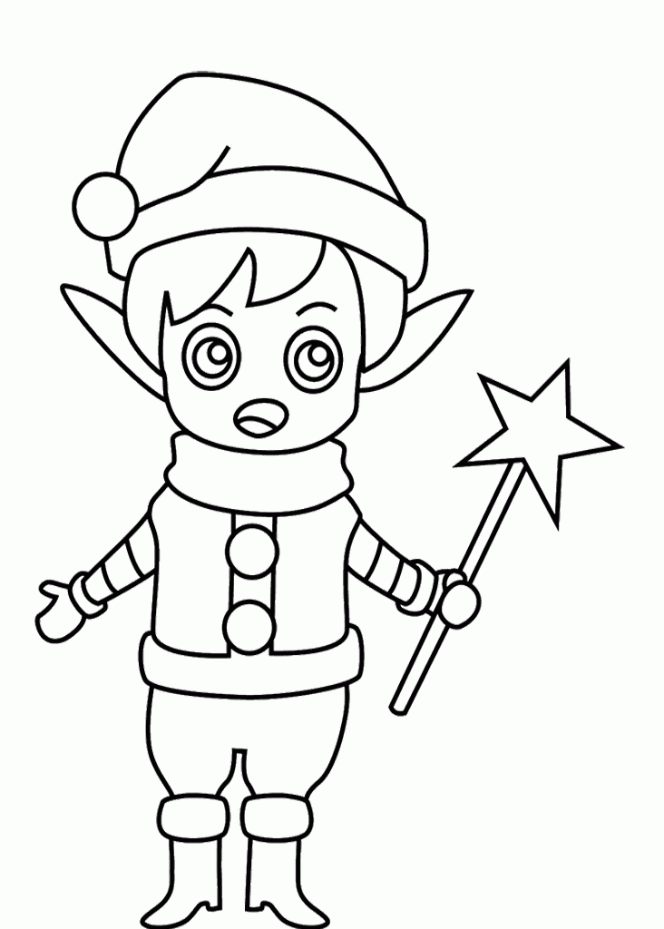 Printable Christmas Elves Coloring Pages - Christmas Coloring 