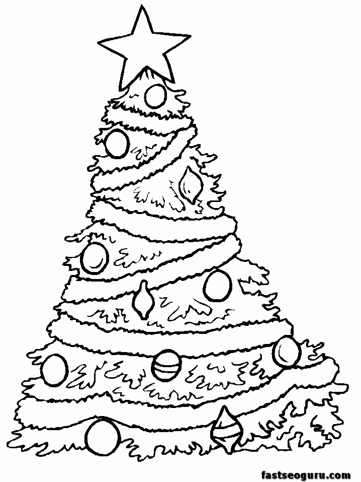 of christmas trees with decorative printable coloring pages for 