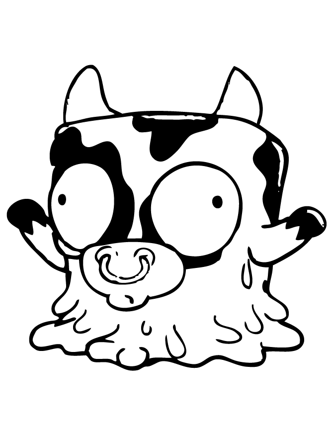 Trash Pack Moo Cow Disease Coloring Page | HM Coloring Pages