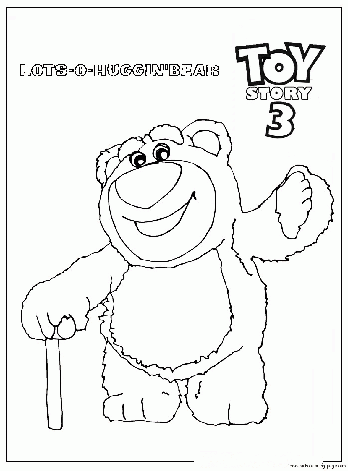 Print out huggin bear toy story 3 coloring pages fo kids - Free 