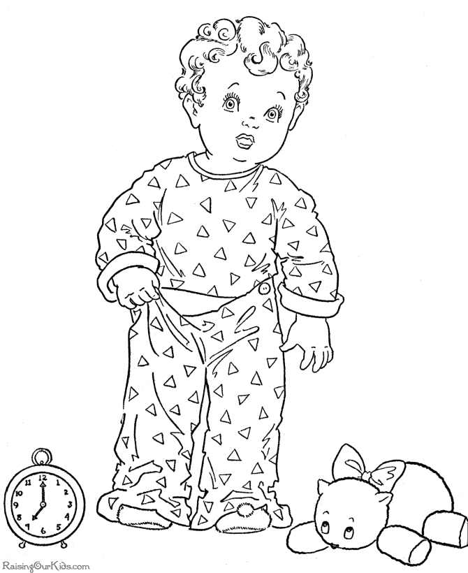 Kids Printable Christmas Coloring Pages - Bedtime!